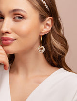 BRAUT OHRRINGE - CRISTAL CIRCLES GOLDEN-BRAUTLY