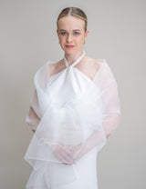 PERSONALISIERTER BRAUTSCHAL - PEPE MOTIV 2 organza