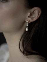 BRAUT OHRRINGE - BEZEL DECO PEARL