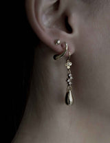 BRAUT OHRRINGE - FLORAL GILDED PAVE