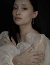 BRAUT OHRRINGE - FLORAL GILDED PAVE