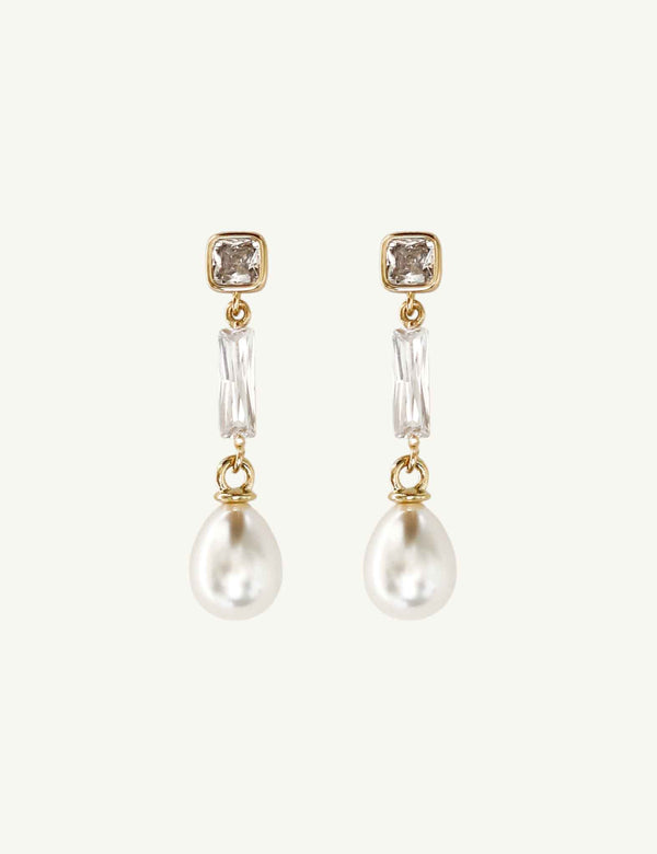 BRAUT OHRRINGE - BEZEL DECO PEARL