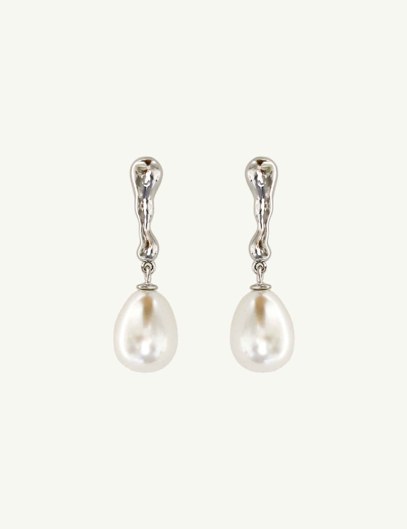 BRAUT OHRRINGE - SCULPTURAL LINE PEARL