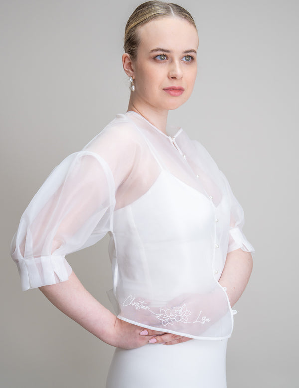 PERSONALISIERTE BRAUTBLUSE - AMARA 2 - organza