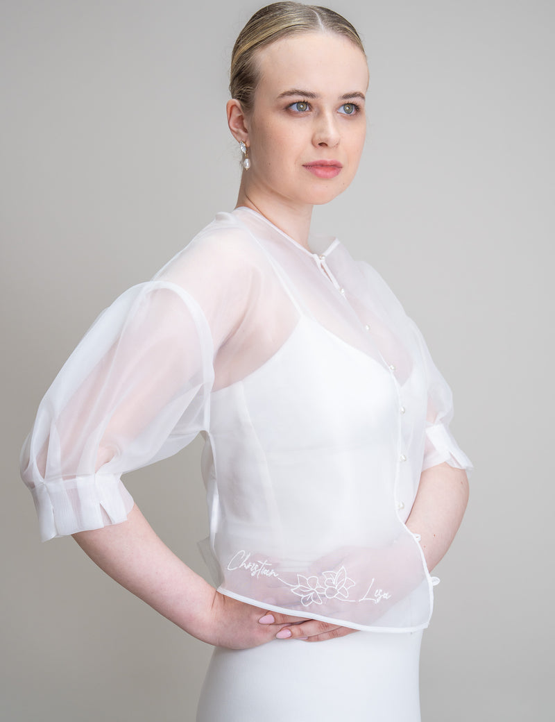 PERSONALISIERTE BRAUTBLUSE - AMARA 2 - organza
